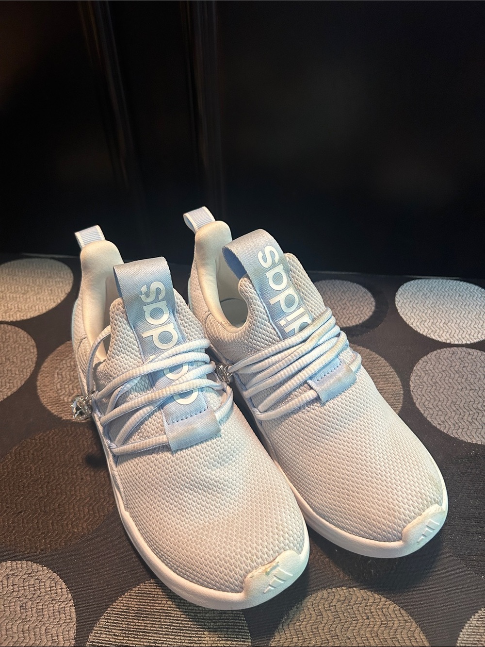 adidas Kids Light Blue Knit Lace-Up Sneakers